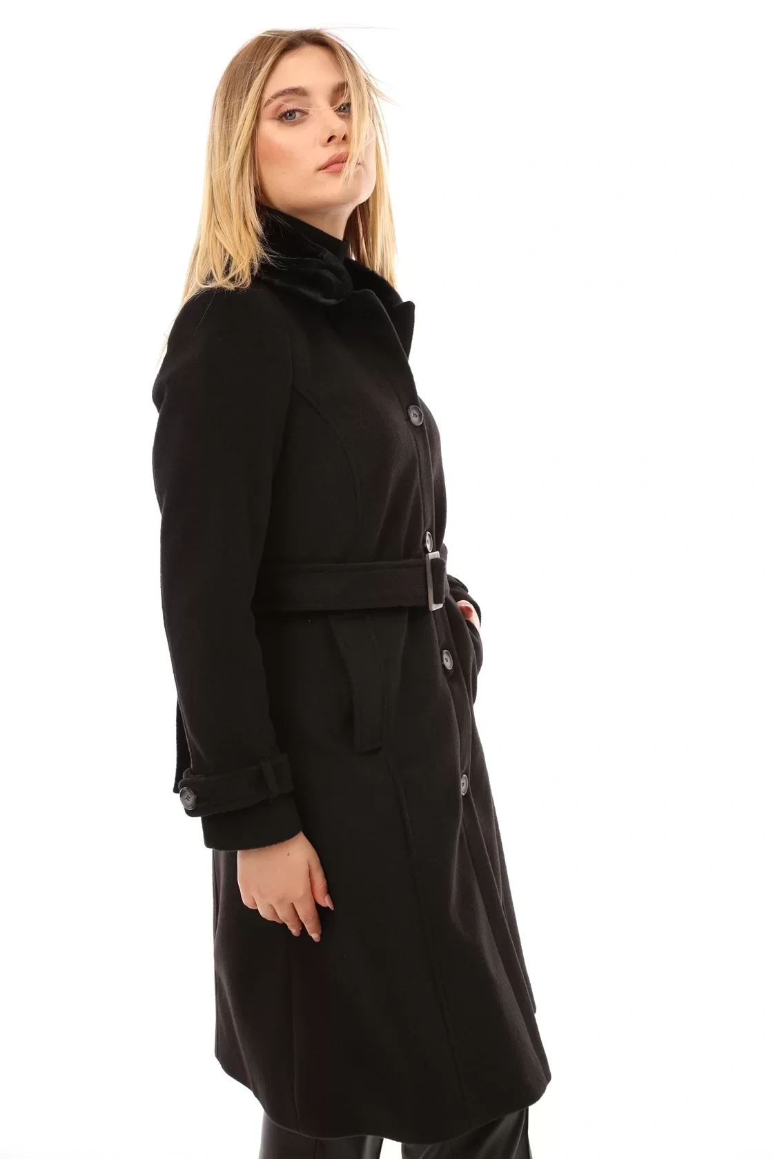 KÜRKLÜ KAŞE KABAN - Siyah