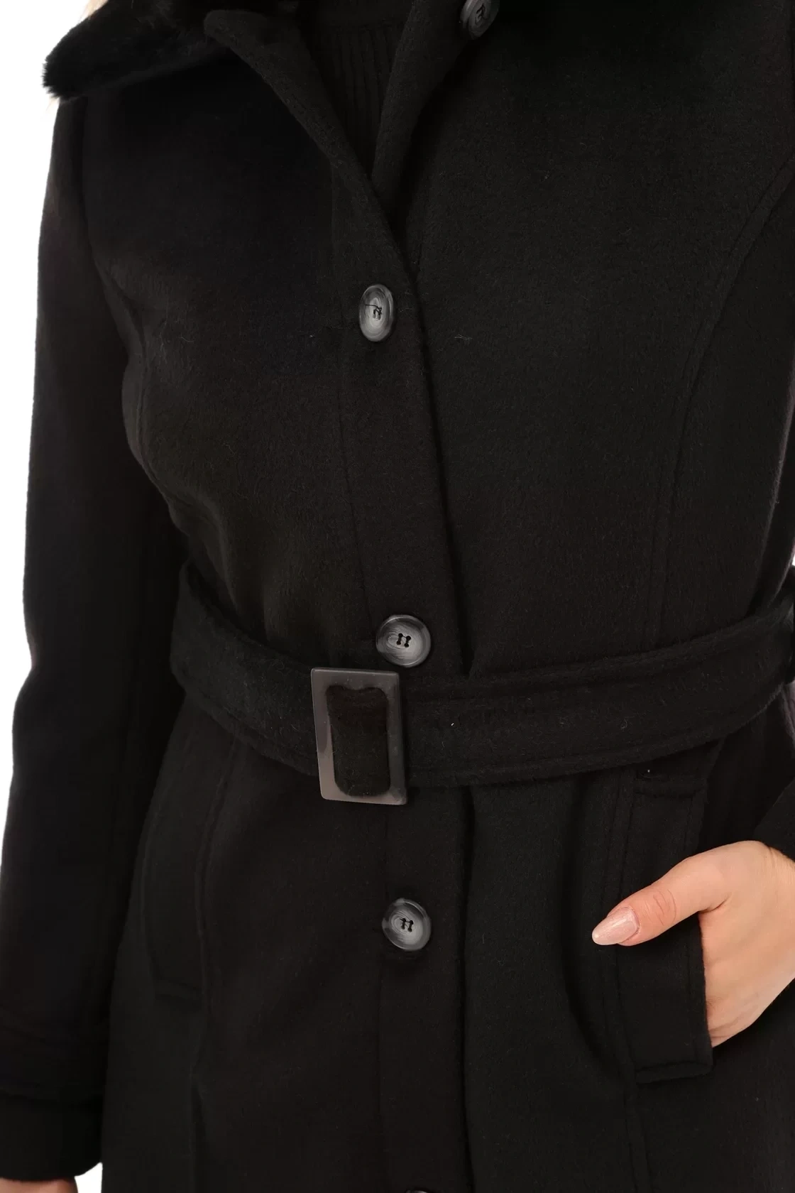 KÜRKLÜ KAŞE KABAN - Siyah