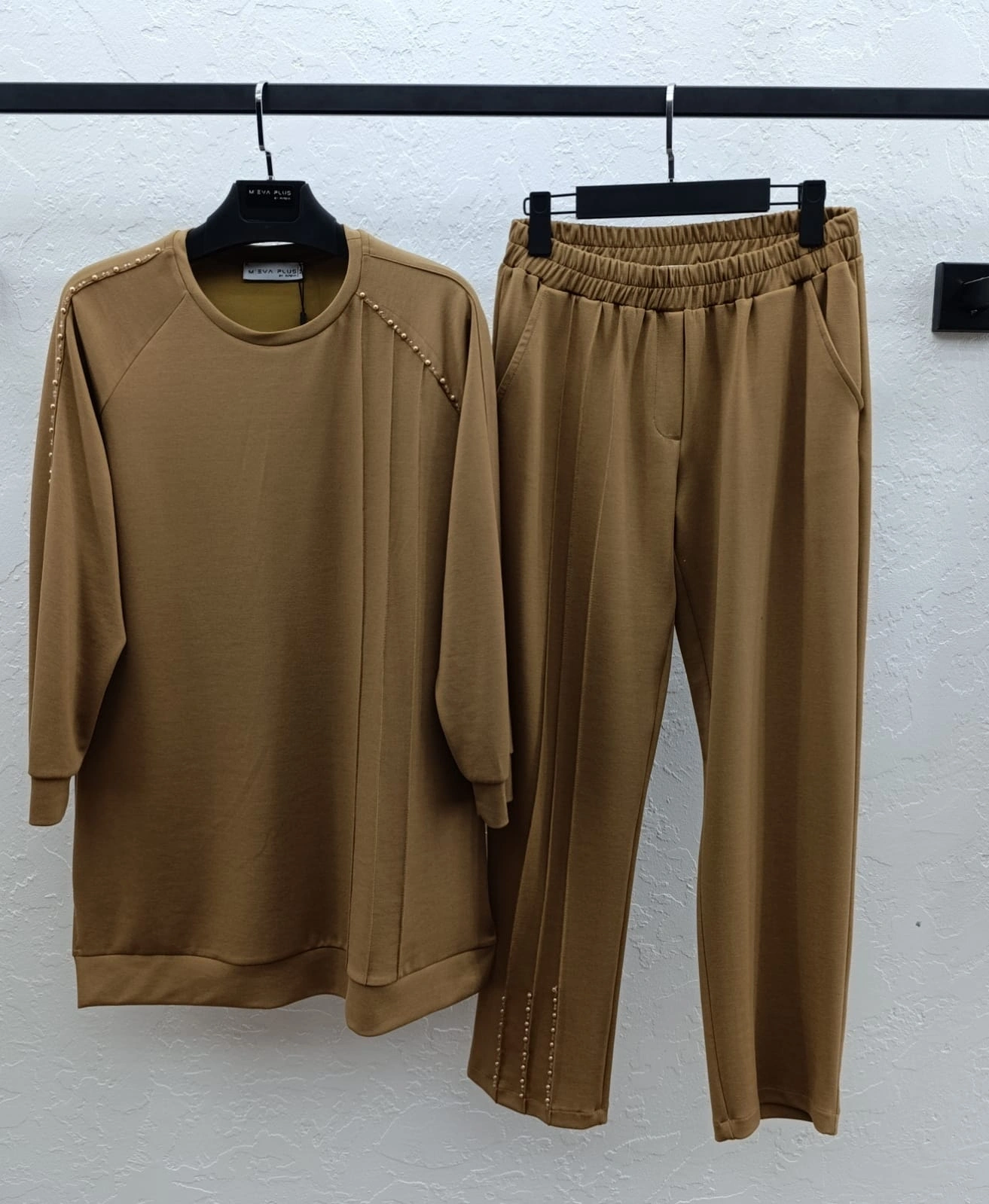 BAMBU MODAL TUNİK & PANTOLON TAKIM - Camel