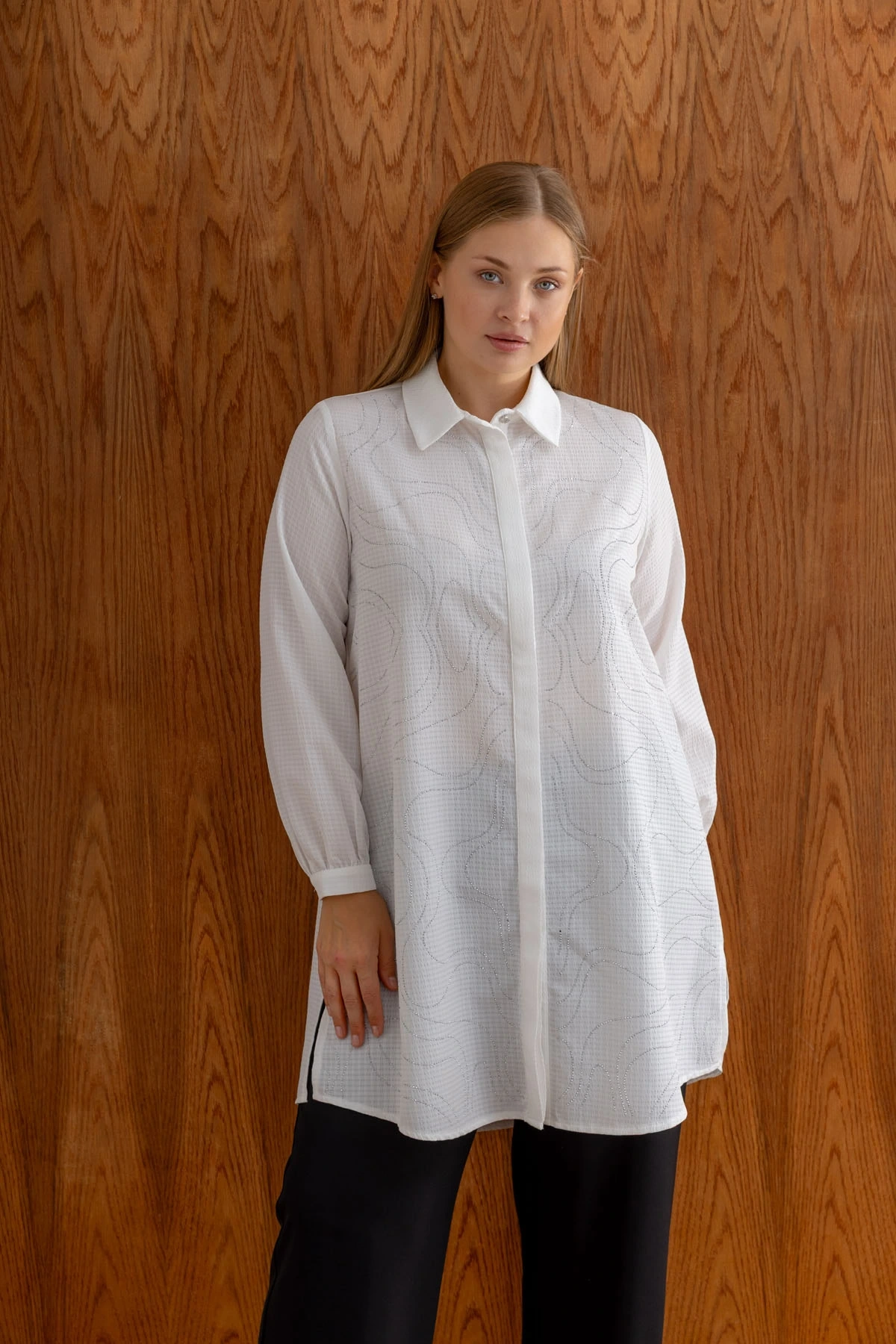 COTON TAŞLI TUNİK - Ekru