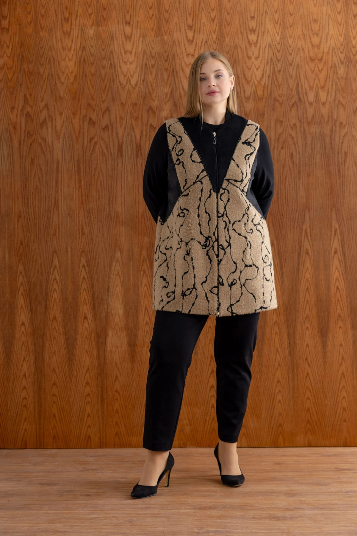 DAL BRODE YÜN YELEK & MODAL TUNİK PANTOLON TAKIM - Camel