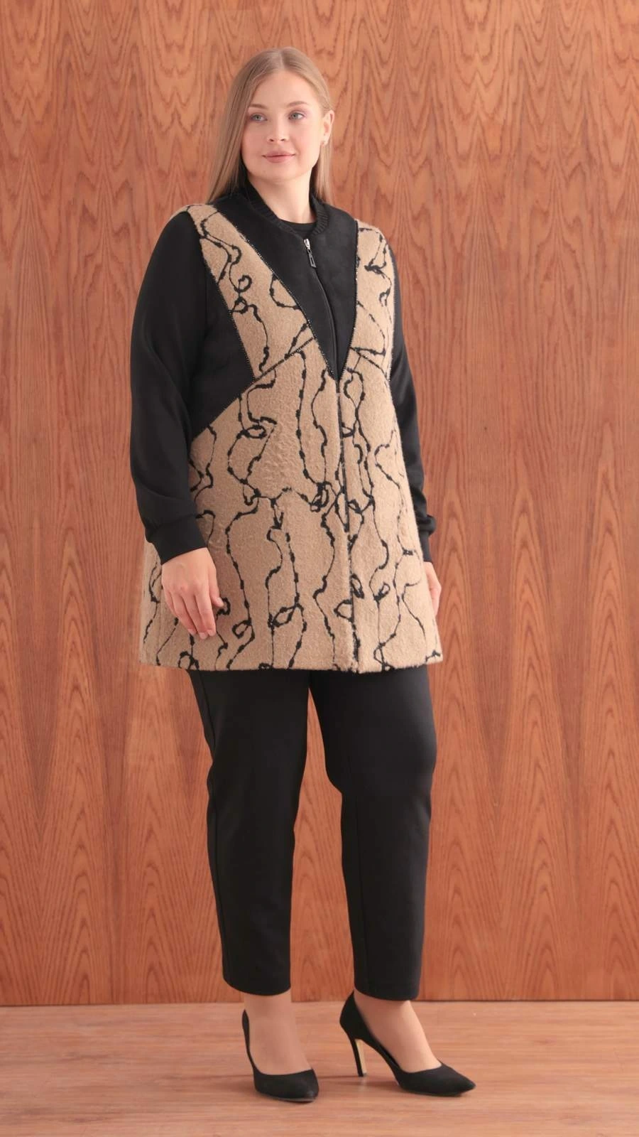 DAL BRODE YÜN YELEK & MODAL TUNİK PANTOLON TAKIM - Camel