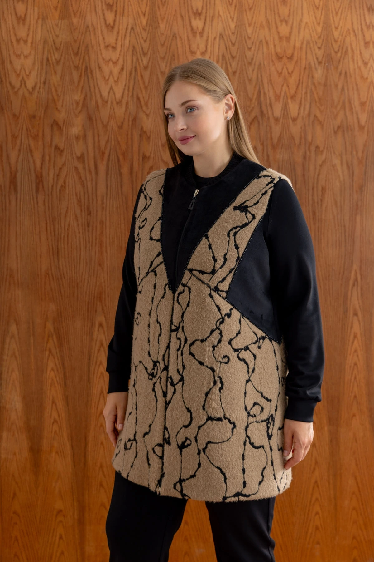 DAL BRODE YÜN YELEK & MODAL TUNİK PANTOLON TAKIM - Camel