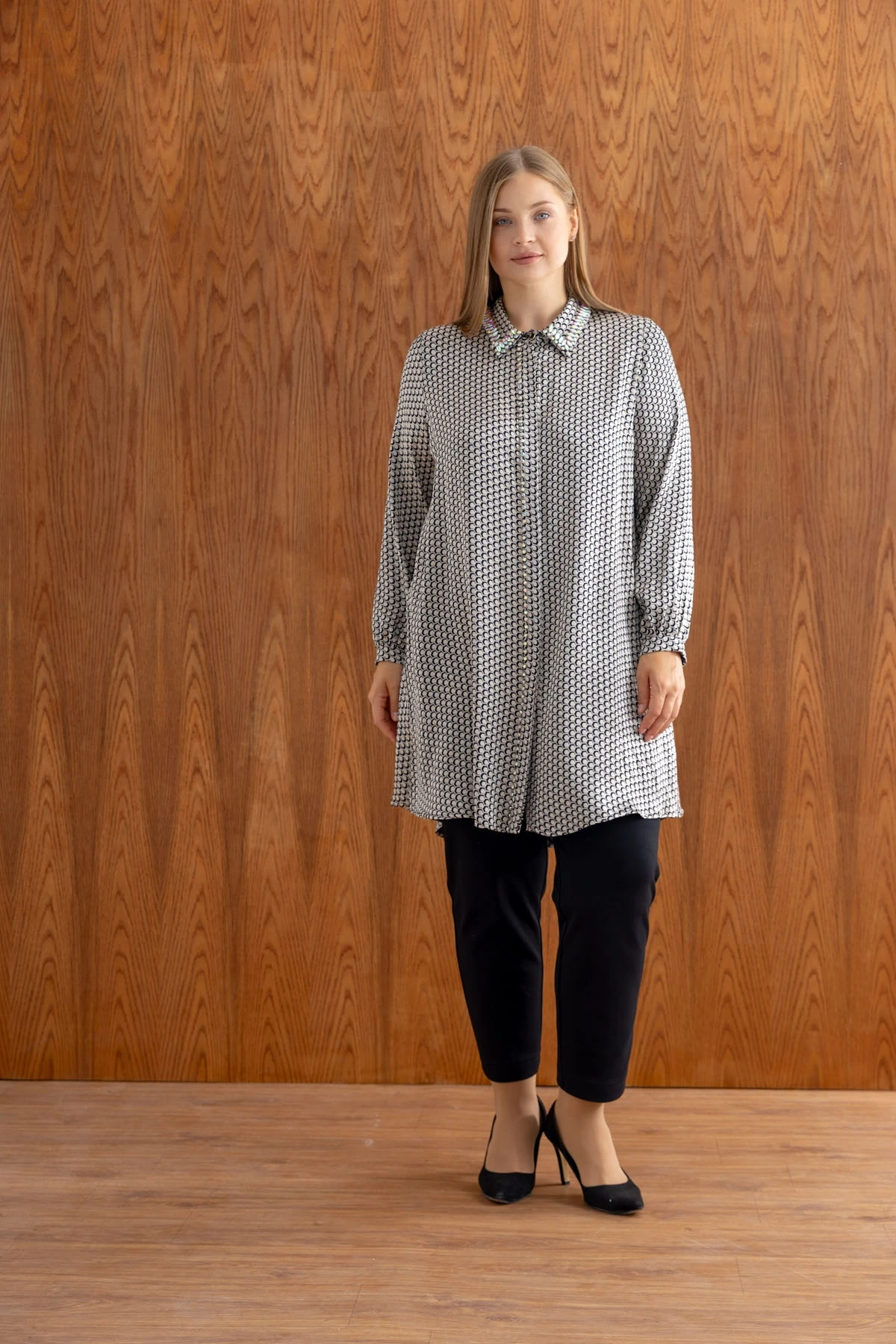 FLOS İPEK SATEN TUNİK - Siyah