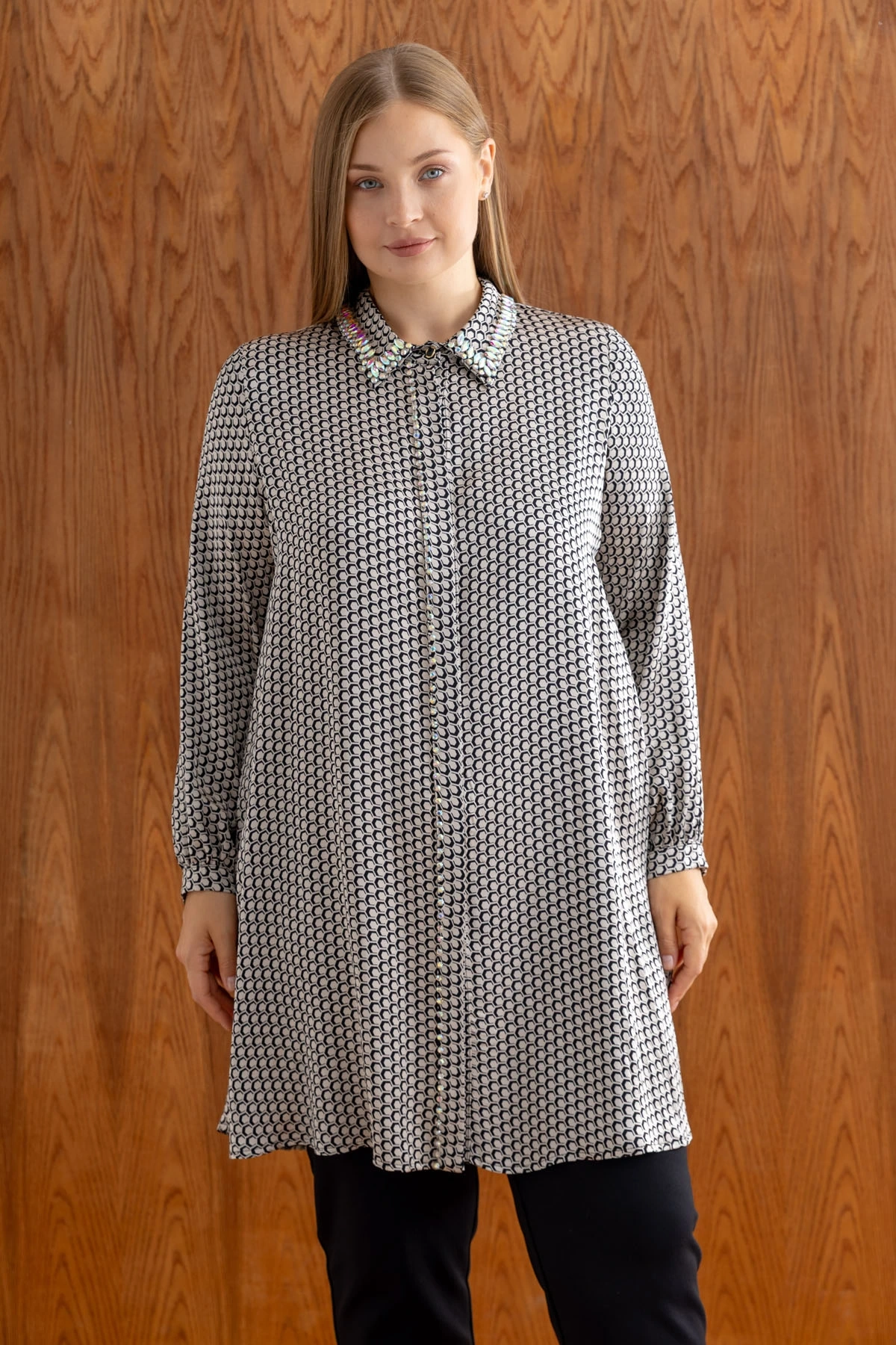 FLOS İPEK SATEN TUNİK - Siyah