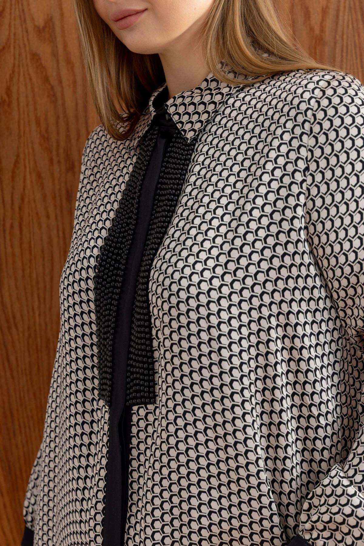 FLOŞ SATEN TUNİK - Siyah