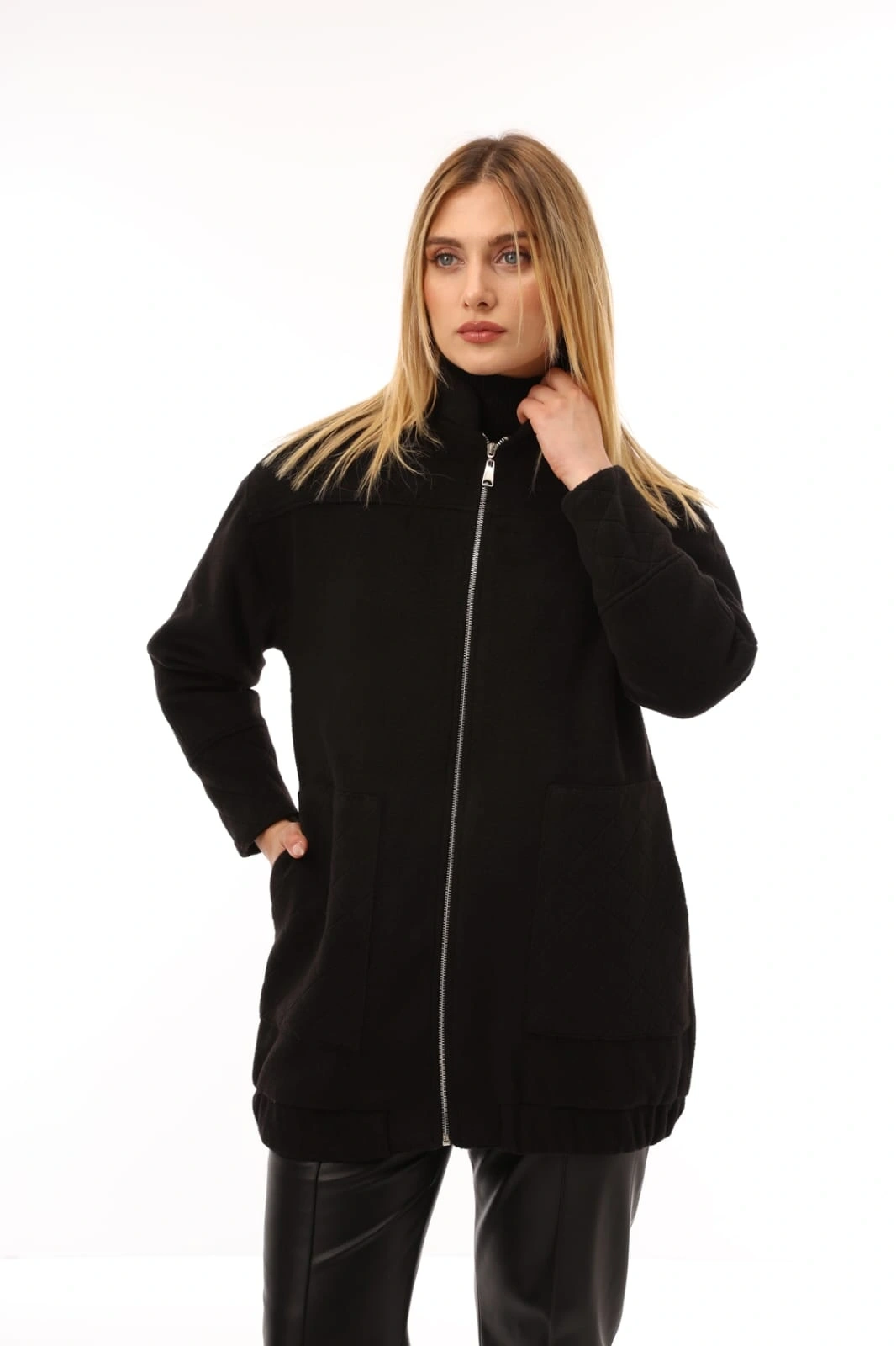 KAŞE BOMBER KABAN - Siyah