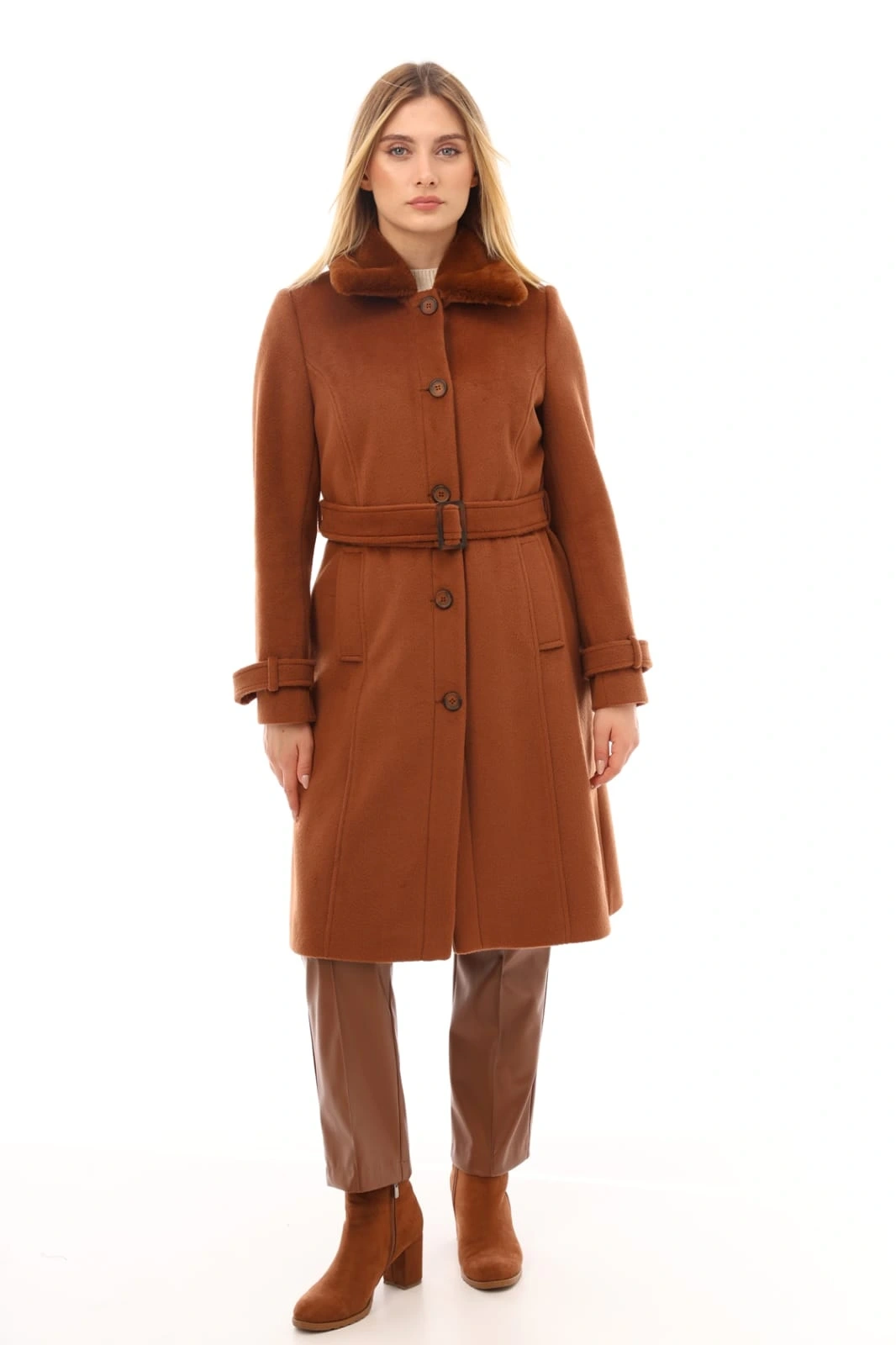 KÜRKLÜ KAŞE KABAN - Kiremit