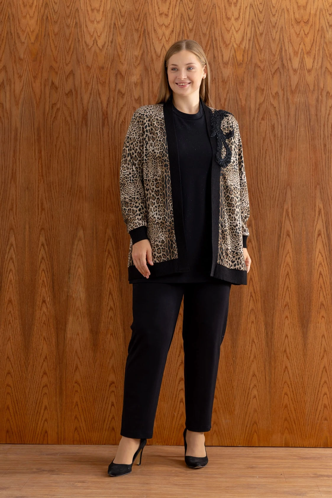 LEOPAR MODAL ÜÇLÜ TAKIM - Siyah