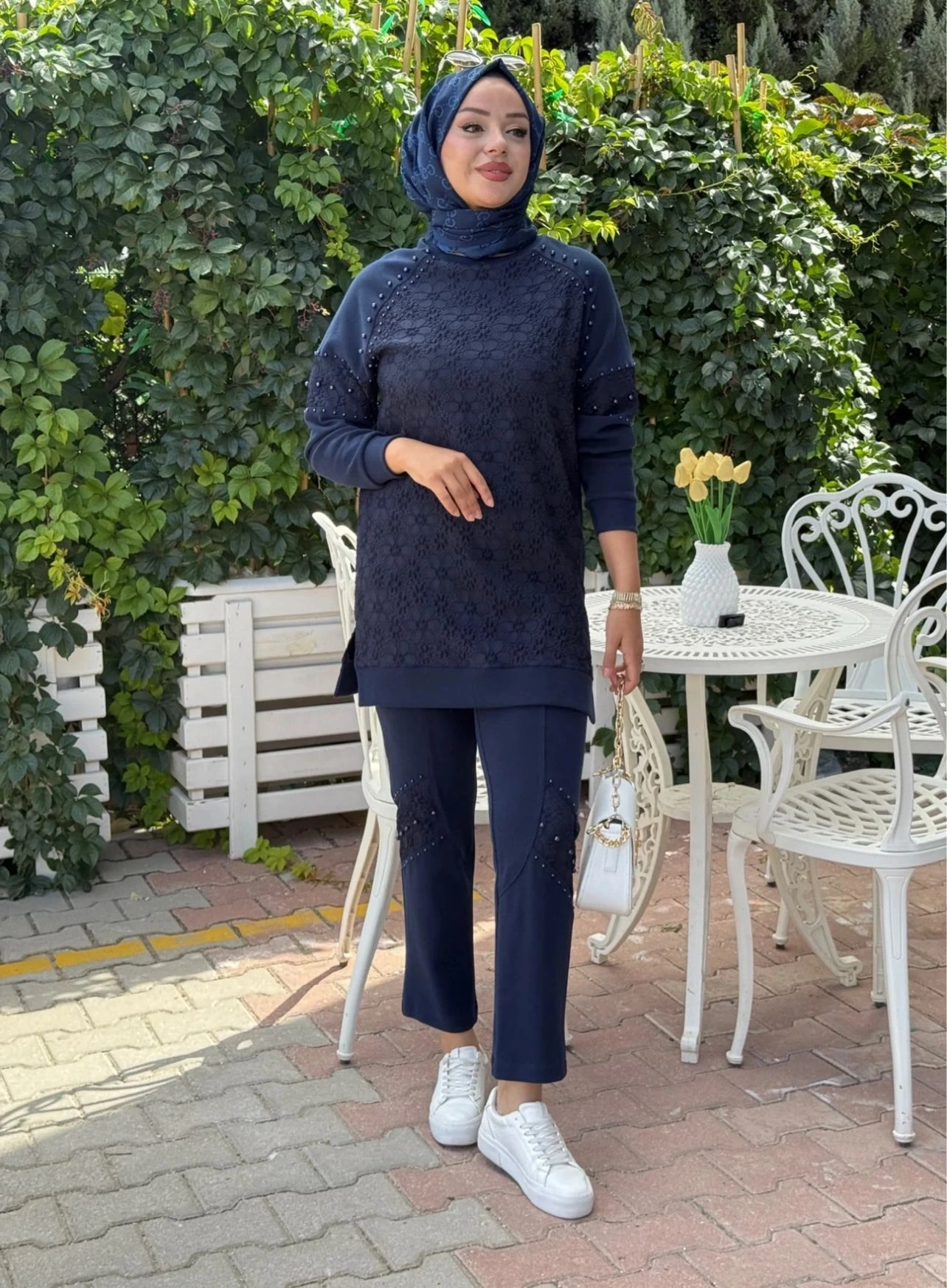 MODAL JAKAR TUNİK PANTOLON TAKIM - Lacivert