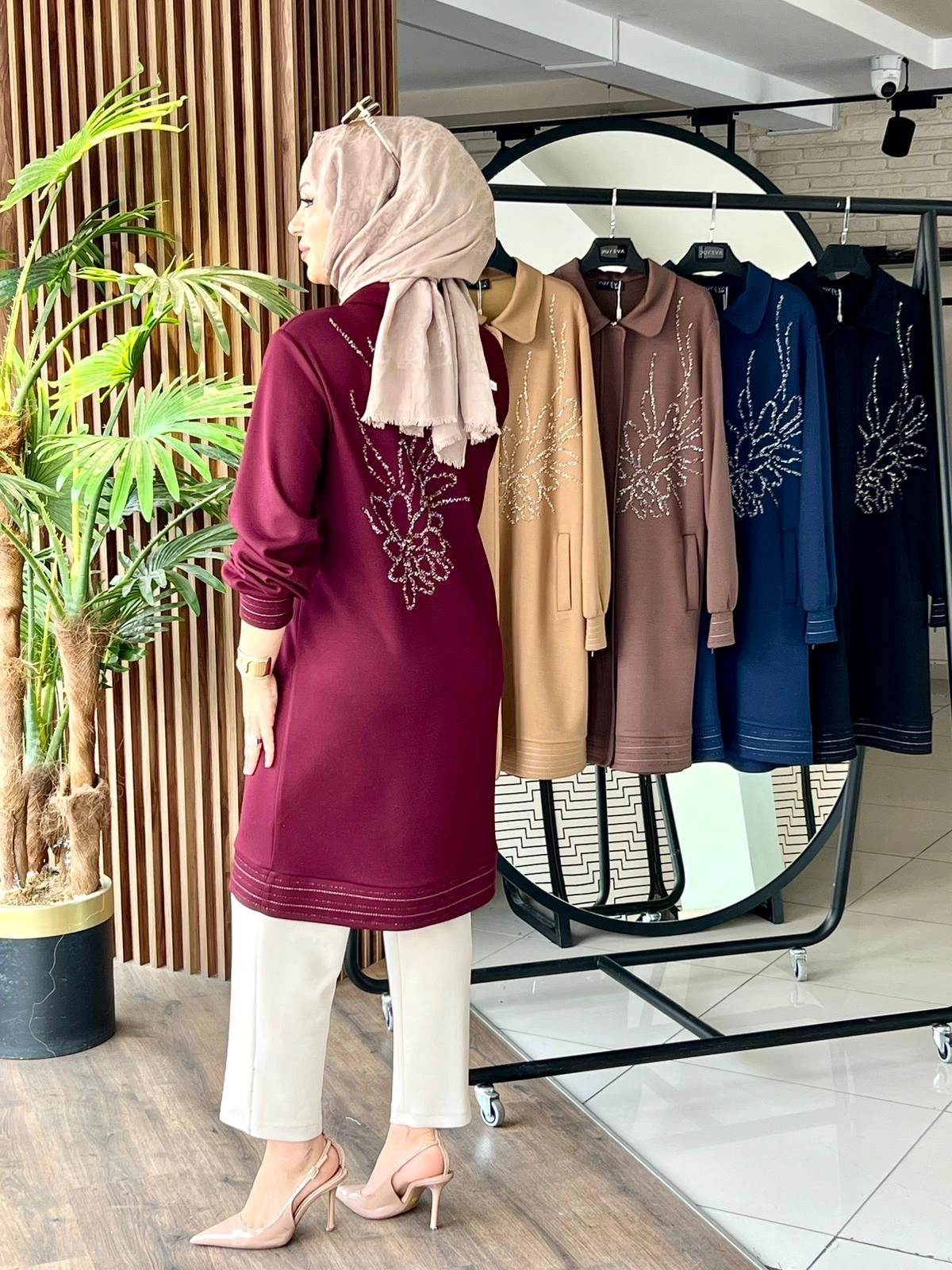 MODAL KAP ÖN & ARKA TOBA TAŞLI - Bordo