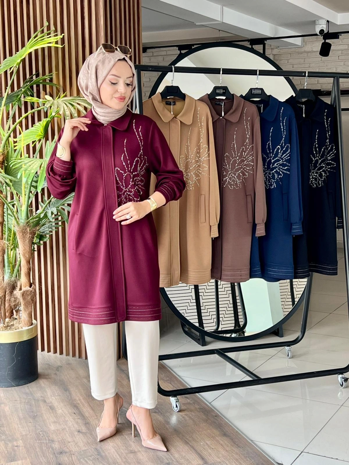 MODAL KAP ÖN & ARKA TOBA TAŞLI - Bordo