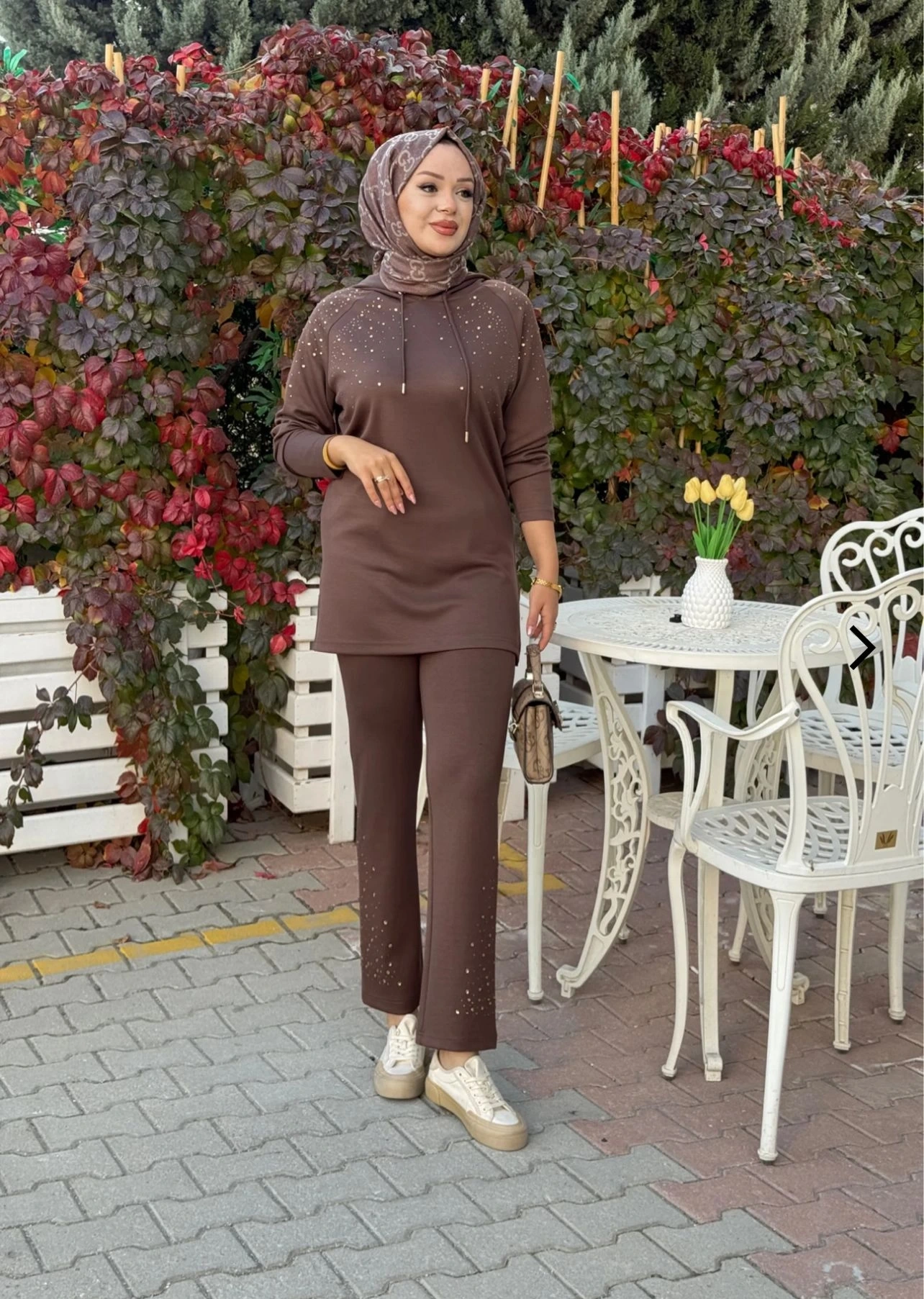 MODAL TUNİK PANTOLON TAKIM - Çikolata