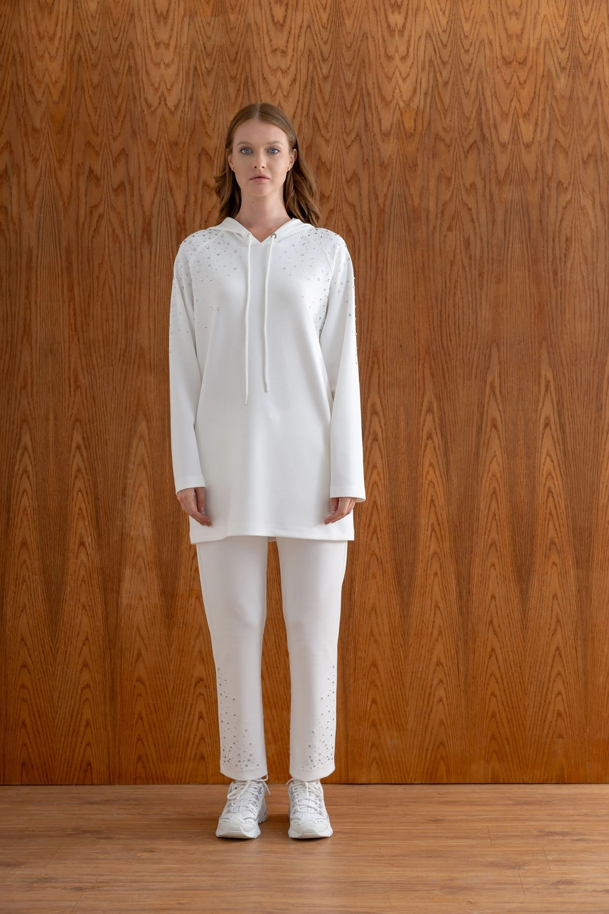 MODAL TUNİK PANTOLON TAKIM - Ekru