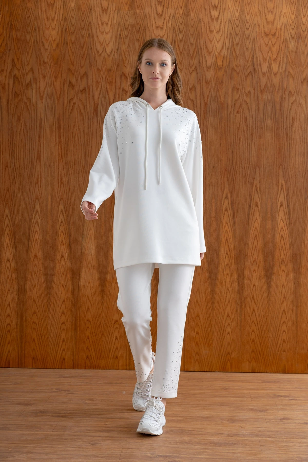 MODAL TUNİK PANTOLON TAKIM - Ekru