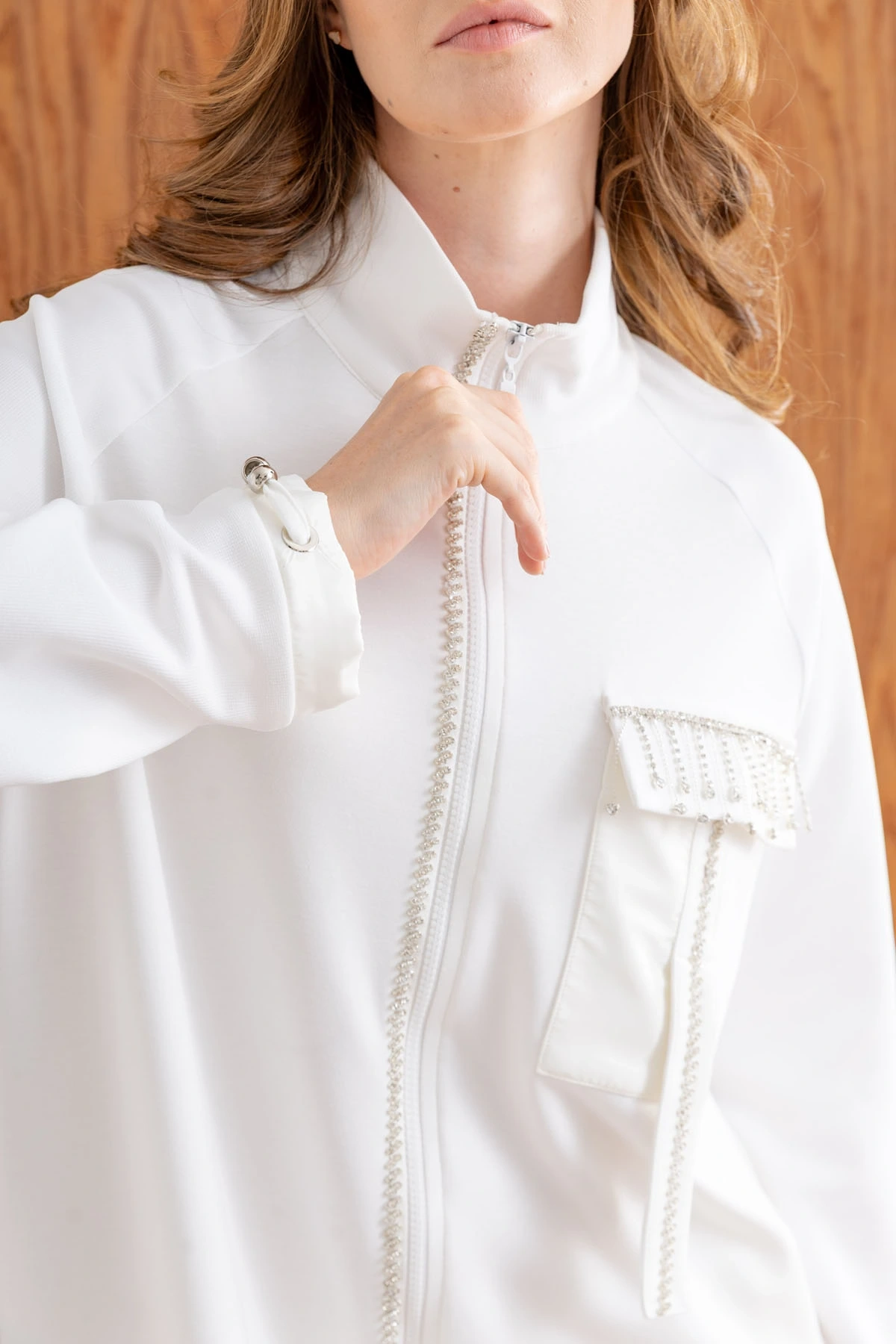 ŞARDONLU CEKET PANTOLON TAKIM - Ekru