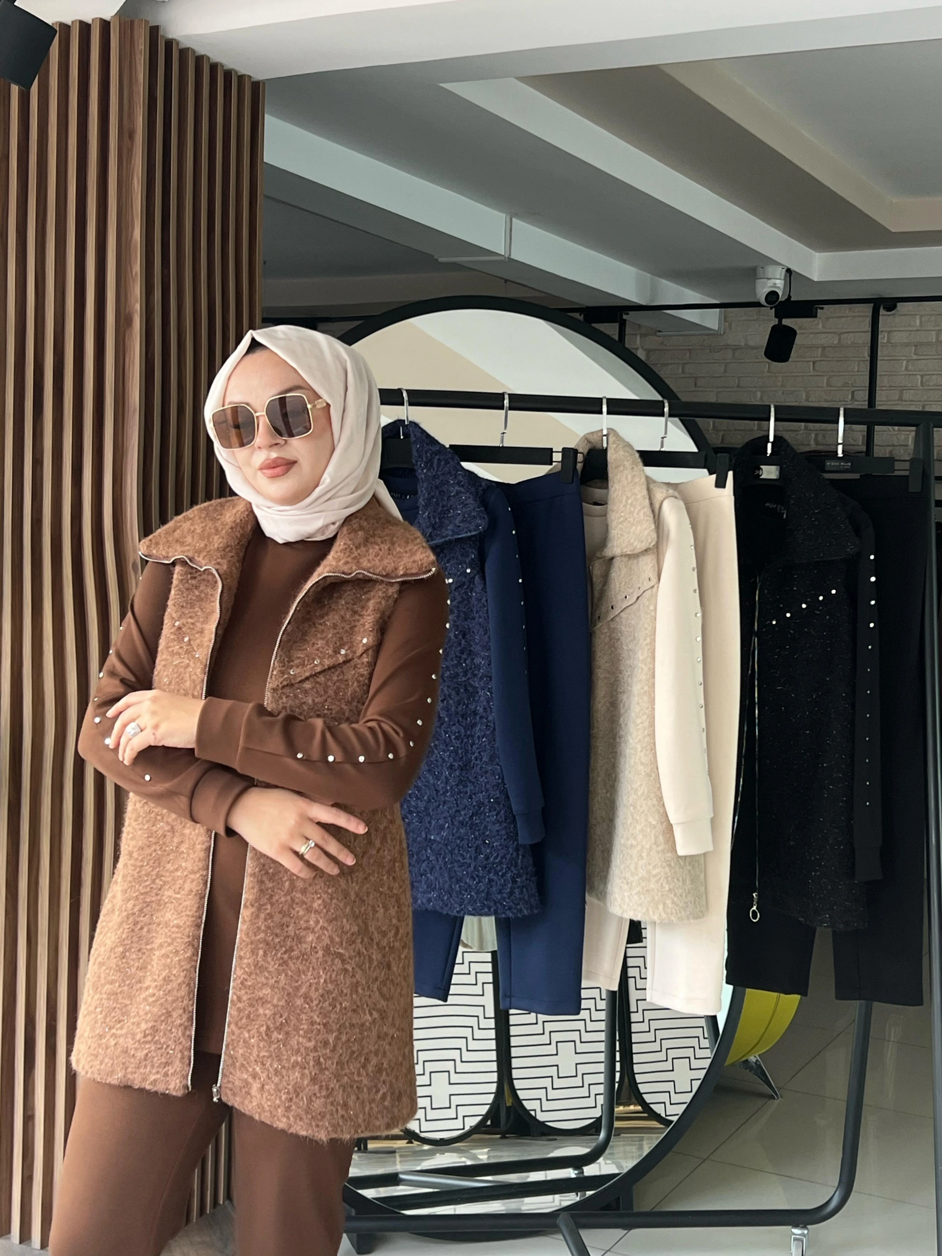 ZIMBALI YÜN YELEK & MODAL ÜÇLÜ TAKIM - Kahverengi