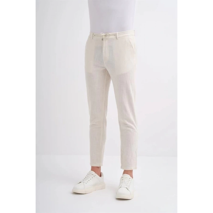 0008 İp Bağlamalı Jogger Erkek Pantolon Bej