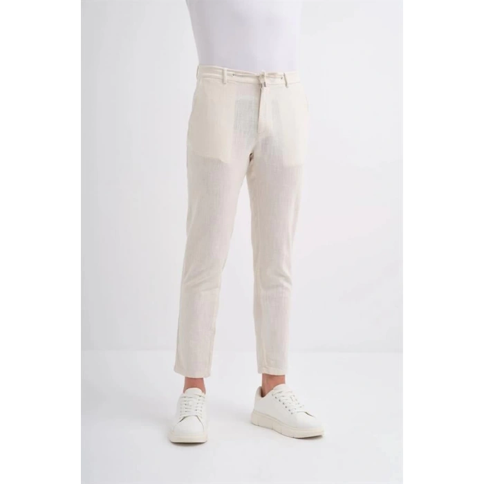 0008 İp Bağlamalı Jogger Erkek Pantolon Bej