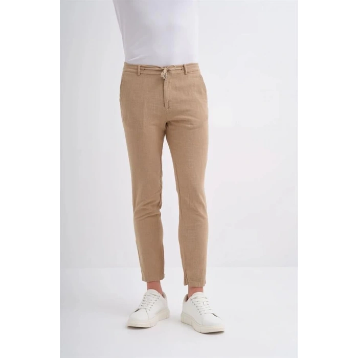 0008 İp Bağlamalı Jogger Erkek Pantolon Camel