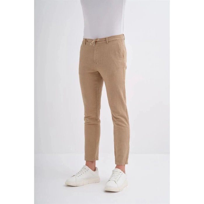 0008 İp Bağlamalı Jogger Erkek Pantolon Camel
