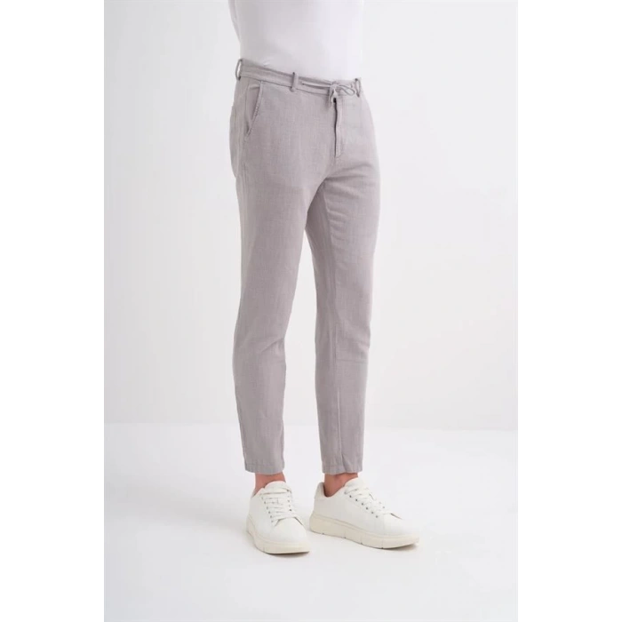 0008 İp Bağlamalı Jogger Erkek Pantolon Gri