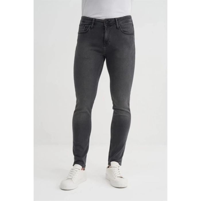0712 Parker Normal Bel Dar Paça Slim Fit Erkek Kot Pantolon Antrasit