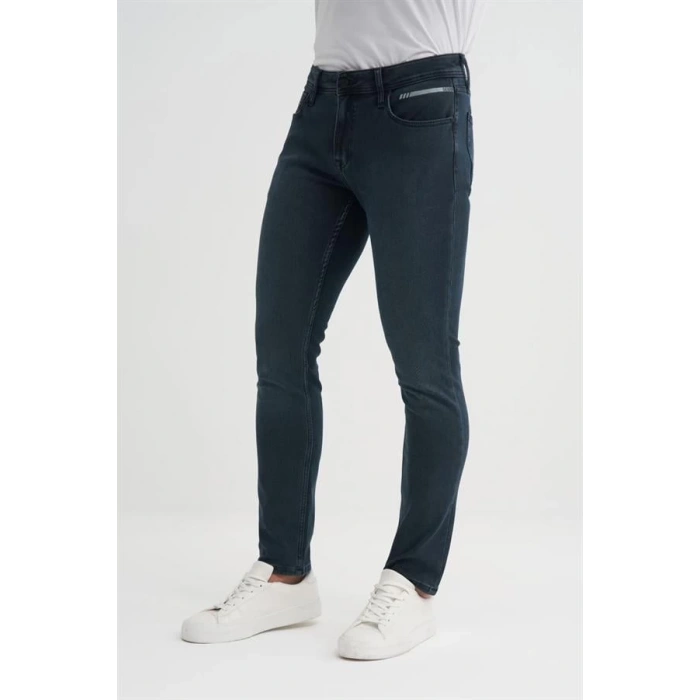 0756 Parker Normal Bel Dar Paça Slim Fit Erkek Kot Pantolon Gri