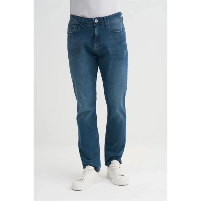 0796 Blade Normal Bel Geniş Paça Erkek Kot Pantolon Lacivert