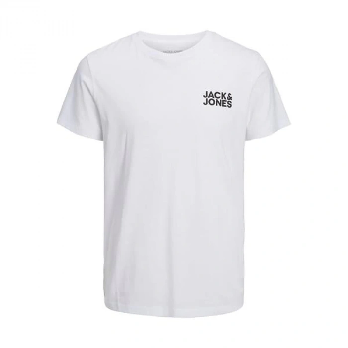 12151955 Bisiklet Yaka Baskılı Erkek T-Shirt Beyaz