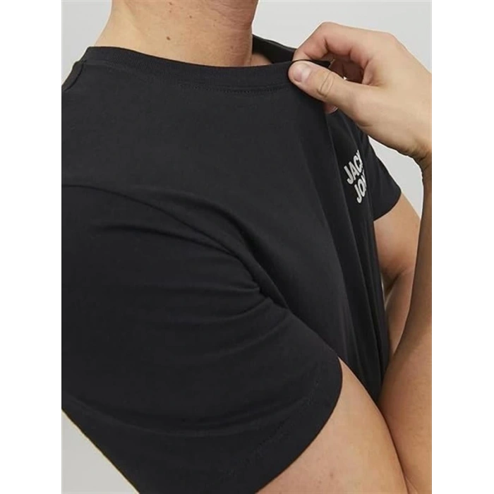 12151955 Bisiklet Yaka Baskılı Erkek T-Shirt Siyah