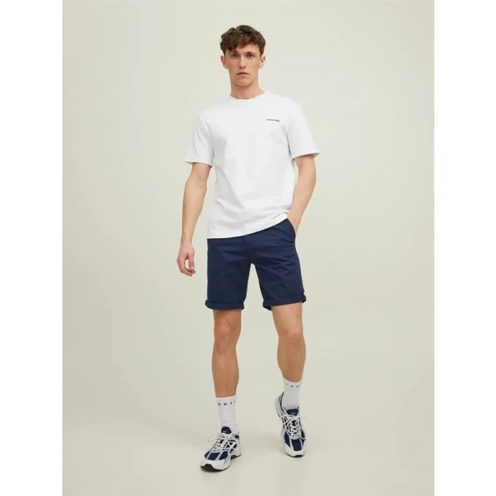 12165604 %100 Pamuk Likralı Regular Fit Erkek Chino Short Lacivert