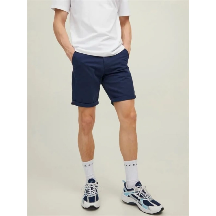 12165604 %100 Pamuk Likralı Regular Fit Erkek Chino Short Lacivert