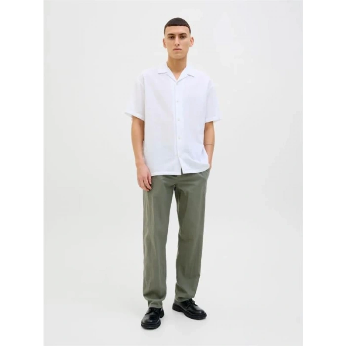 12248606 Relaxed Fıt Beli Lastikli Keten Jogger Erkek Pantolon Haki