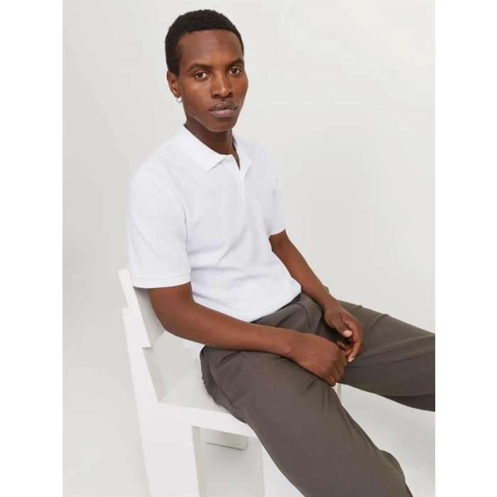 12268130 Likralı Polo Yaka Erkek Tshirt Beyaz