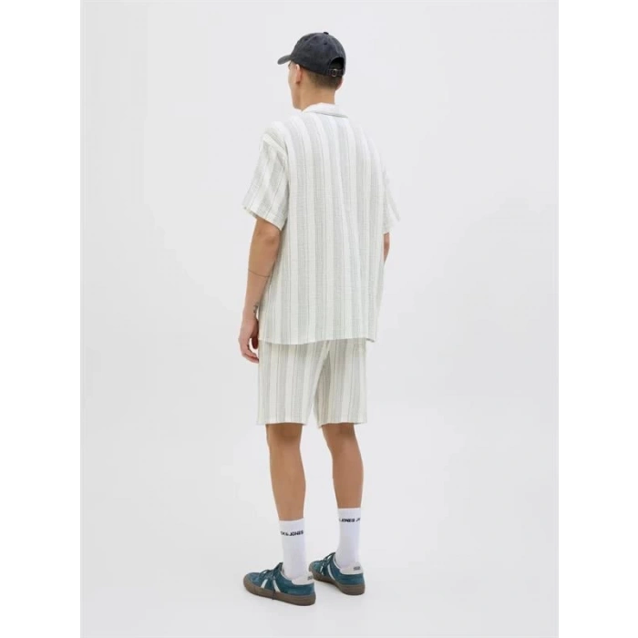 12274758 Müslin Kumaş Çizgili Ultra Hafif Erkek Short Beyaz