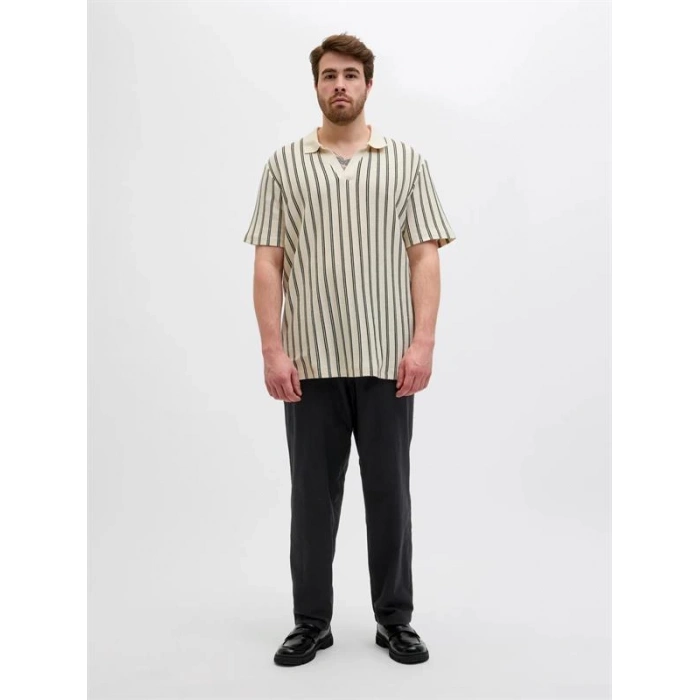 12278698 Beli Lastikli Keten Büyük Beden Erkek Pantolon Siyah