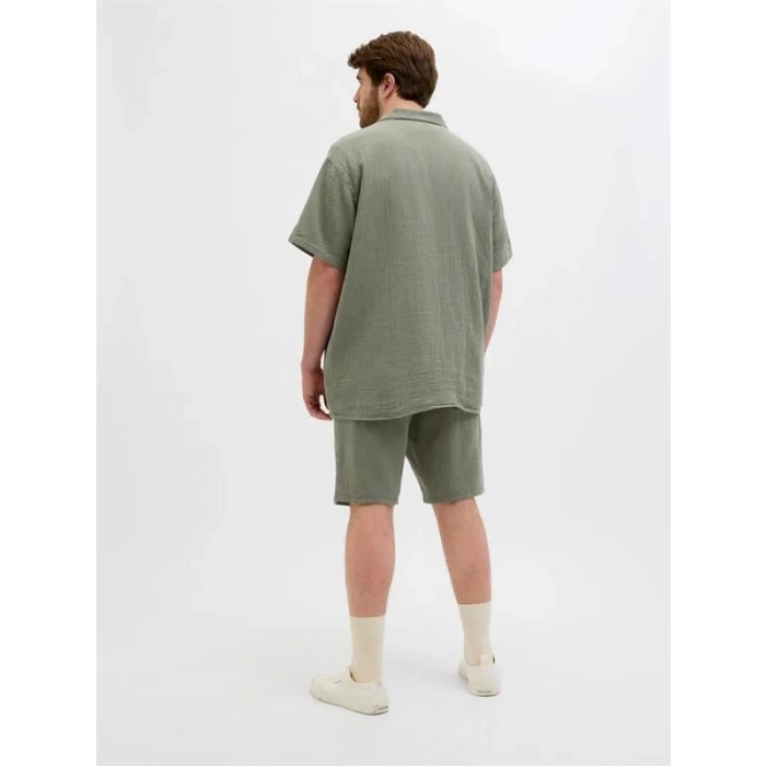 12279651 Müslin Kumaş Büyük Beden Rahat Erkek Short Haki