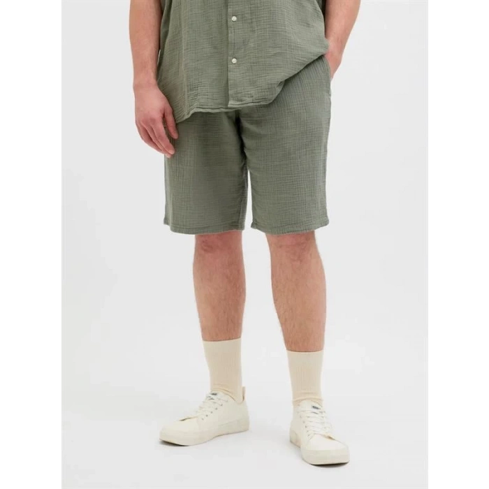 12279651 Müslin Kumaş Büyük Beden Rahat Erkek Short Haki