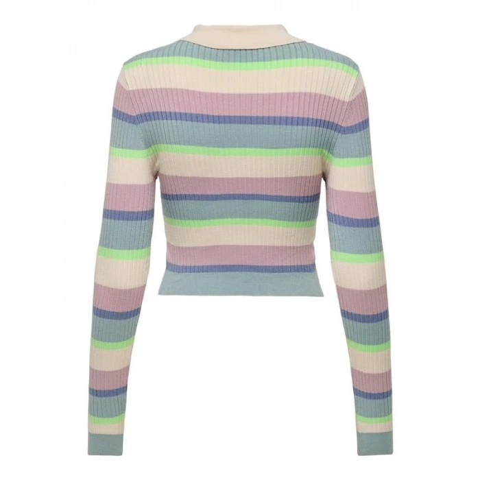 15340979 Polo Yaka Crop Kadın Kazak