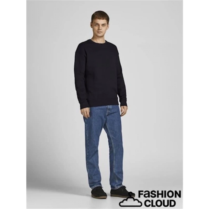 2 İplik Baskısız Bisiklet Yaka Erkek Sweatshirt