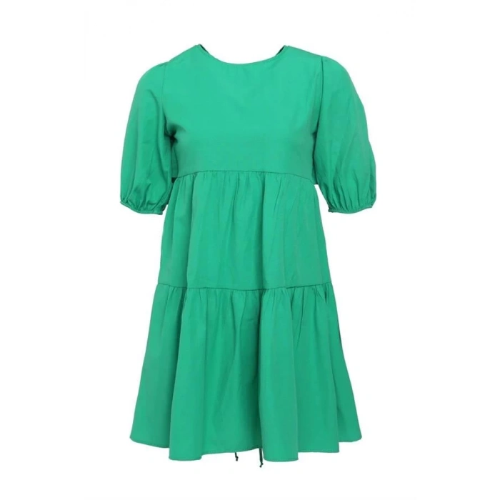 22Y31710 Sırt Dekolteli Kolu Büzgülü Bel Bağlamalı