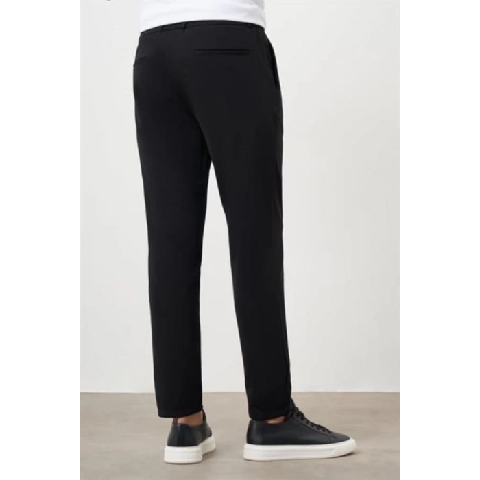 2534 Beli Lastikli Jogger Old Money Style Erkek Pantolon Siyah