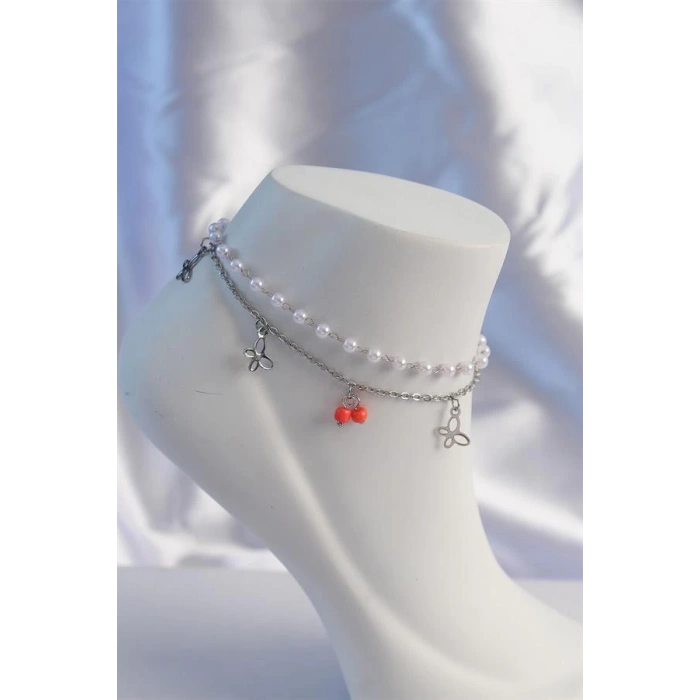 316L Çelik Gold Renk Nazar Boncuk Model Kadın Halhal