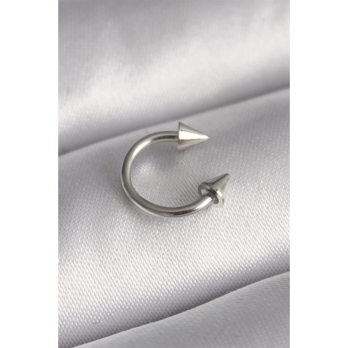 316L Çelik Gümüş Renk Halka Çivi Model Kadın Piercing