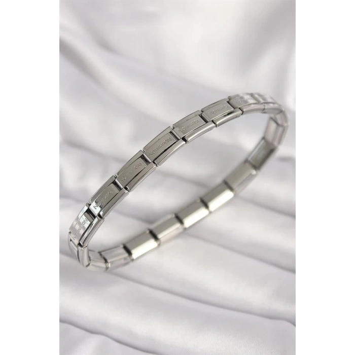 316L Çelik Gümüş Renk İnce Yazılı Nomination Kadın Bileklik