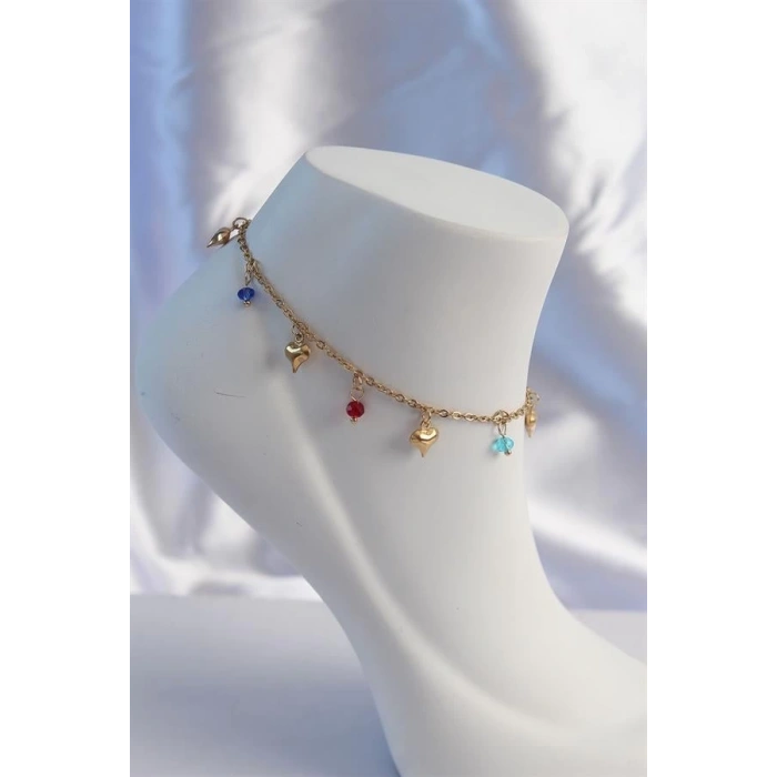 316L Çelik Gümüş Renk Simli Kelebek Model Kadın Halhal