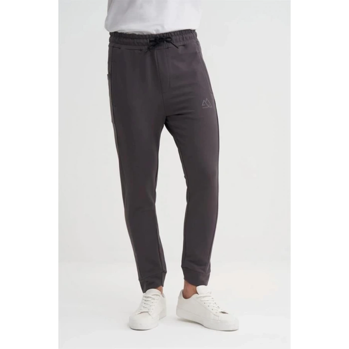 8017 2 İplik Slim Fit Erkek Eşofman Altı Gri