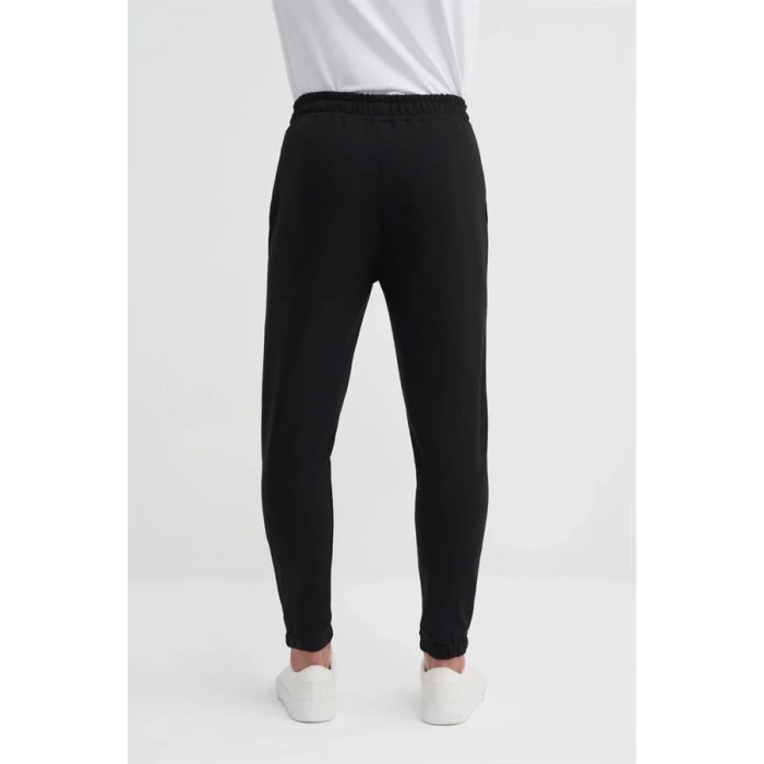 8041 2 İplik Lastik Paçalı Erkek Eşofman Altı Siyah