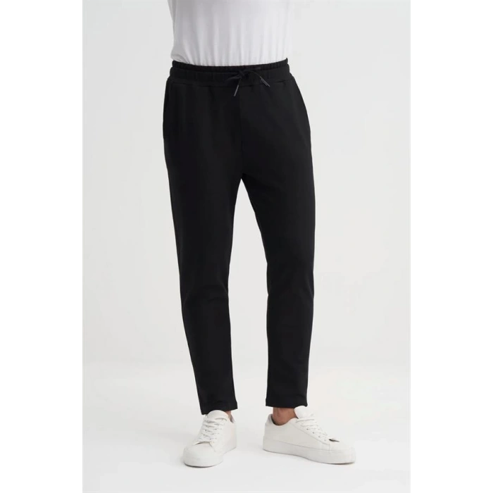 8042 Normal Paça 2 İplik Erkek Eşofman Altı Siyah